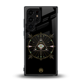 evil eye mandala black back phone cover | glass case for samsung galaxy s23 ultra