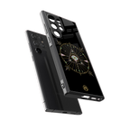 evil eye mandala black back phone cover | glass case for samsung galaxy s23 ultra