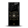 evil eye mandala black back phone cover | glass case for samsung galaxy s25 ultra