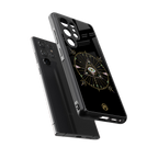 evil eye mandala black back phone cover | glass case for samsung galaxy s25 ultra