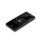 evil eye mandala black back phone cover | glass case for samsung galaxy s25 ultra