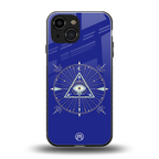 evil eye mandala blue back phone cover | glass case for iphone 13 mini