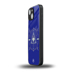 evil eye mandala blue back phone cover | glass case for iphone 13 mini