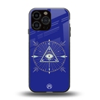 evil eye mandala blue back phone cover | glass case for iphone 13 pro max