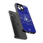 evil eye mandala blue back phone cover | glass case for iphone 13 pro max