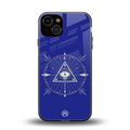 evil eye mandala blue back phone cover | glass case for iphone 13