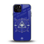 evil eye mandala blue back phone cover | glass case for iphone 13