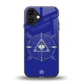 evil eye mandala blue back phone cover | glass case for iphone 16