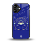 evil eye mandala blue back phone cover | glass case for iphone 16