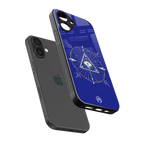 evil eye mandala blue back phone cover | glass case for iphone 16