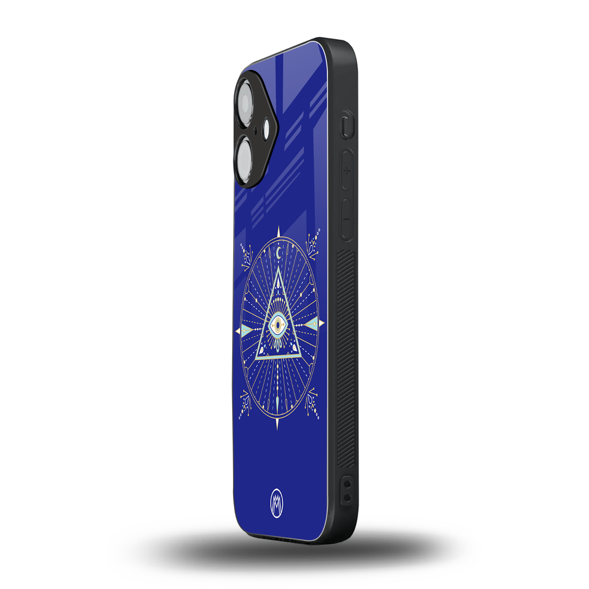 evil eye mandala blue back phone cover | glass case for iphone 16