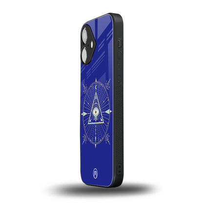 evil eye mandala blue back phone cover | glass case for iphone 16