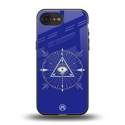 evil eye mandala blue back phone cover | glass case for iphone 16e
