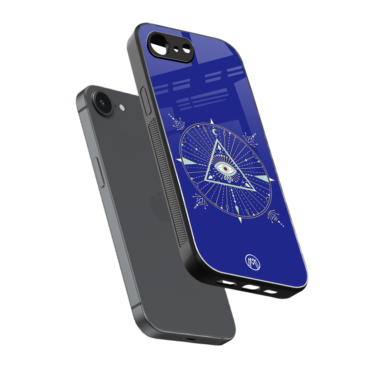 evil eye mandala blue back phone cover | glass case for iphone 16e