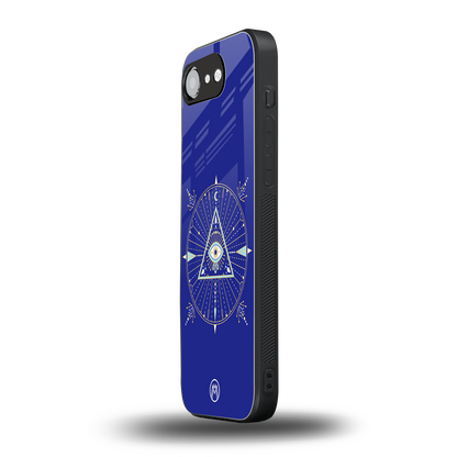 evil eye mandala blue back phone cover | glass case for iphone 16e