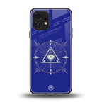 evil eye mandala blue back phone cover | glass case for nothing phone 1