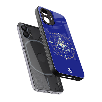 evil eye mandala blue back phone cover | glass case for nothing phone 1