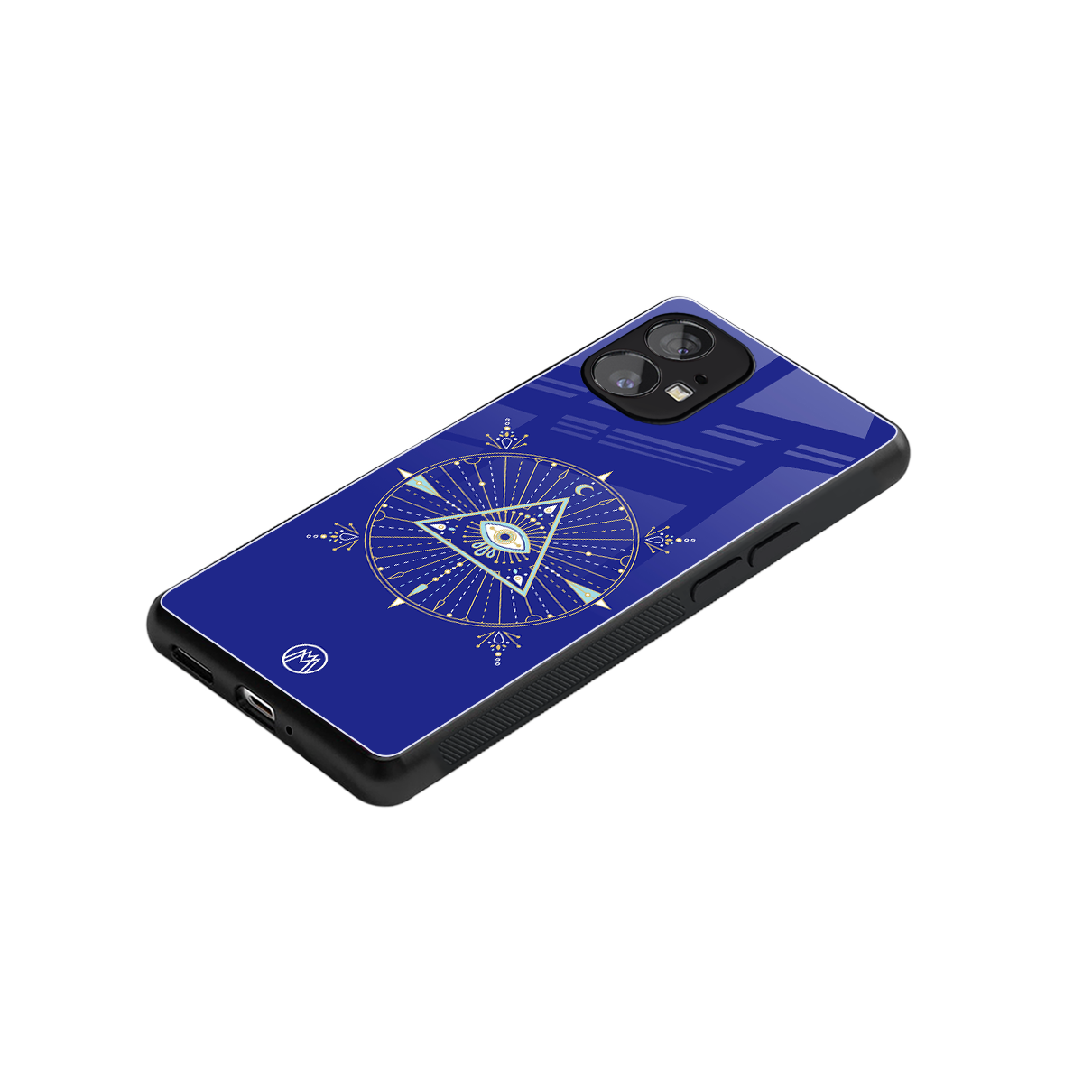 evil eye mandala blue back phone cover | glass case for nothing phone 1