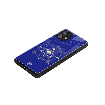 evil eye mandala blue back phone cover | glass case for nothing phone 1