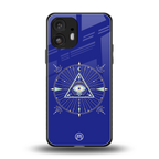 evil eye mandala blue back phone cover | glass case for nothing phone 2