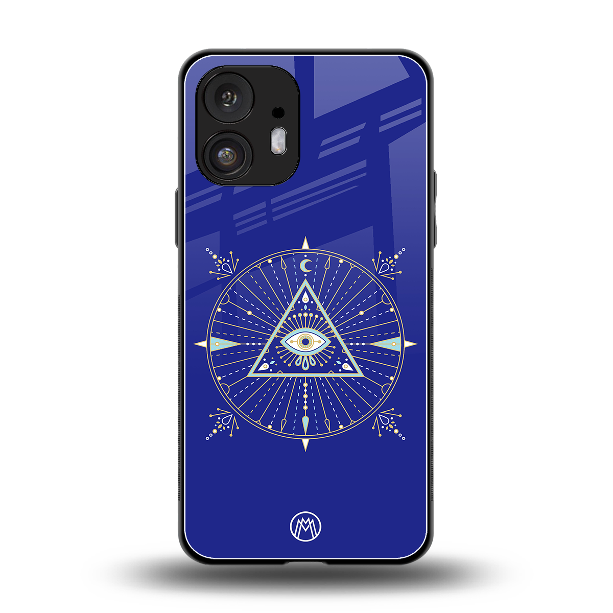 evil eye mandala blue back phone cover | glass case for nothing phone 2