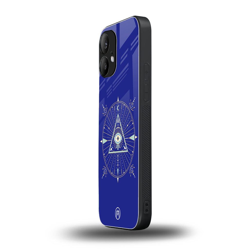 evil eye mandala blue back phone cover | glass case for nothing phone 2