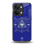 evil eye mandala blue back phone cover | glass case for oneplus nord 3