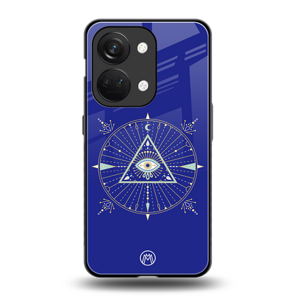 evil eye mandala blue back phone cover | glass case for oneplus nord 3