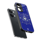 evil eye mandala blue back phone cover | glass case for oneplus nord 3