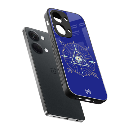 evil eye mandala blue back phone cover | glass case for oneplus nord 3
