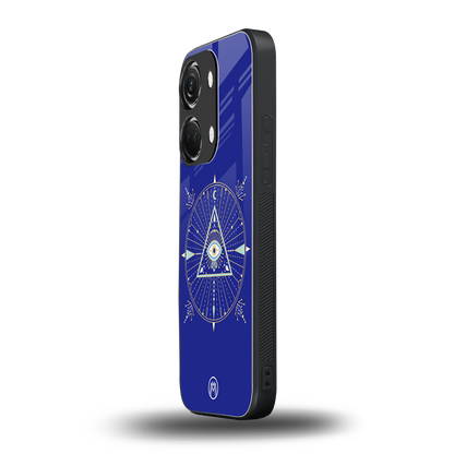 evil eye mandala blue back phone cover | glass case for oneplus nord 3