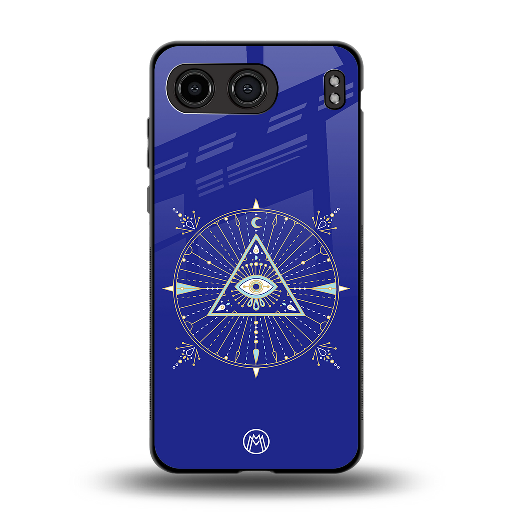 evil eye mandala blue back phone cover | glass case for oneplus nord 4