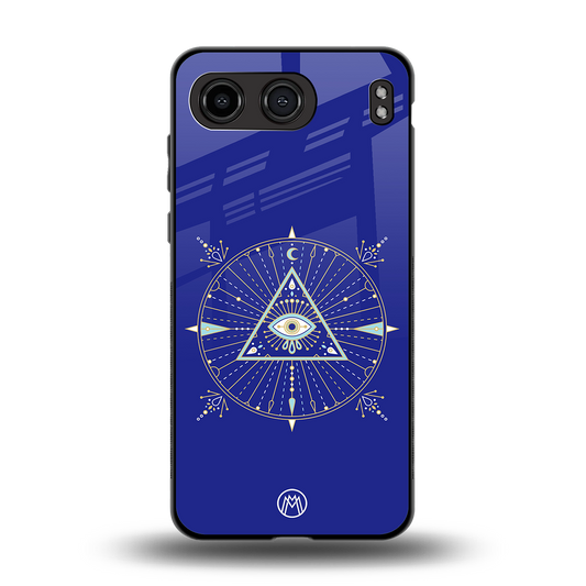 evil eye mandala blue back phone cover | glass case for oneplus nord 4