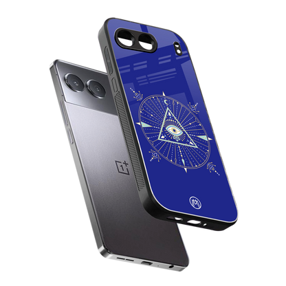 evil eye mandala blue back phone cover | glass case for oneplus nord 4