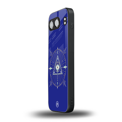 evil eye mandala blue back phone cover | glass case for oneplus nord 4
