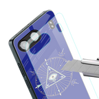 evil eye mandala blue back phone cover | glass case for oneplus nord 4