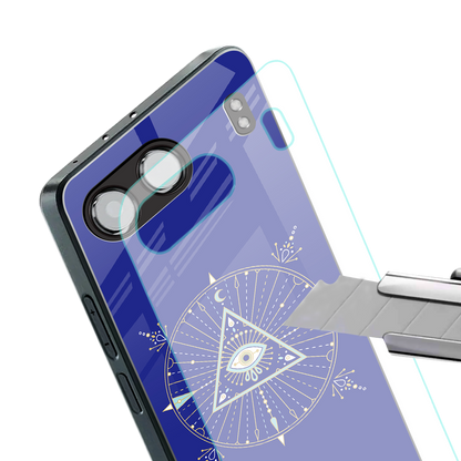 evil eye mandala blue back phone cover | glass case for oneplus nord 4