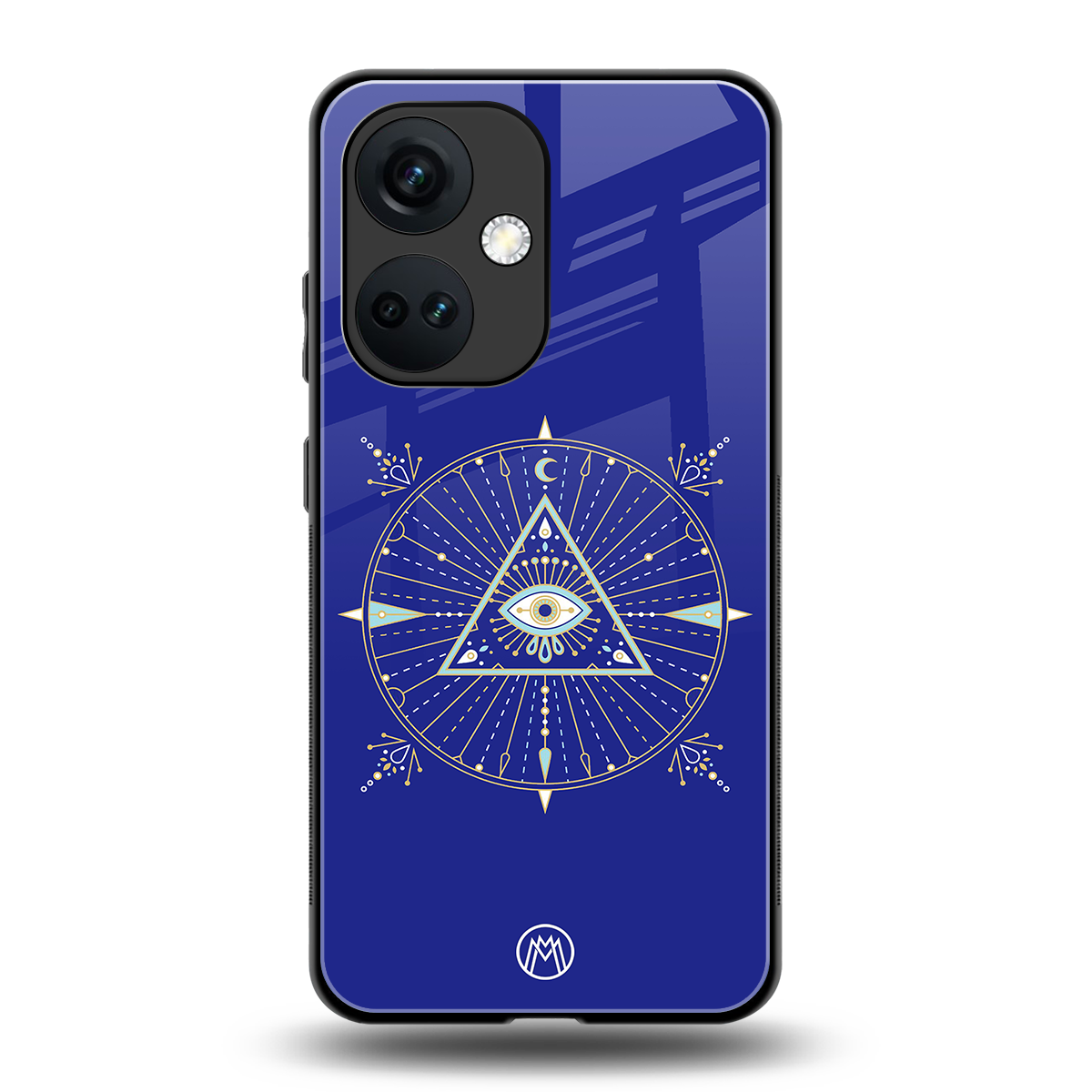 evil eye mandala blue back phone cover | glass case for oneplus nord ce 3