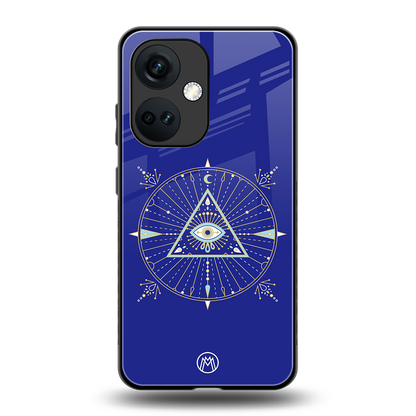 evil eye mandala blue back phone cover | glass case for oneplus nord ce 3
