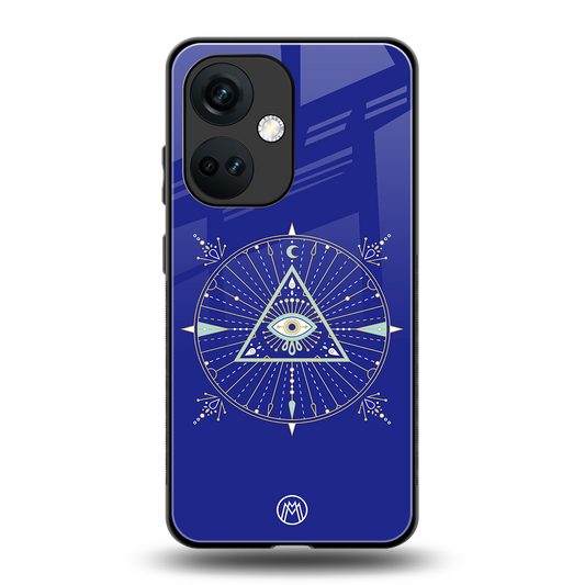 evil eye mandala blue back phone cover | glass case for oneplus nord ce 3