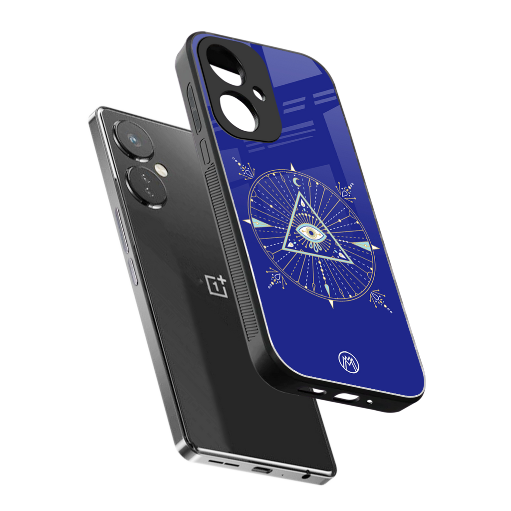 evil eye mandala blue back phone cover | glass case for oneplus nord ce 3