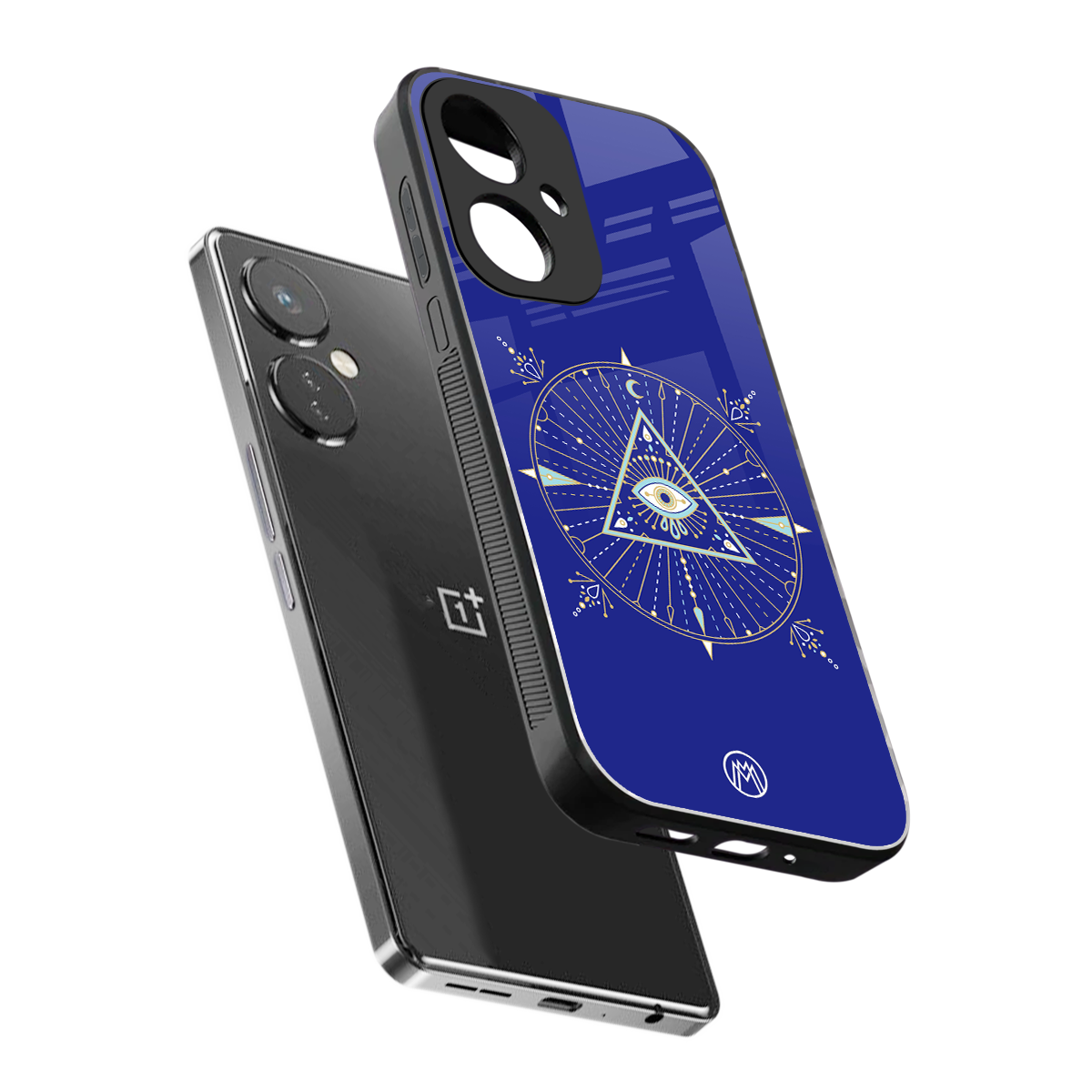 evil eye mandala blue back phone cover | glass case for oneplus nord ce 3