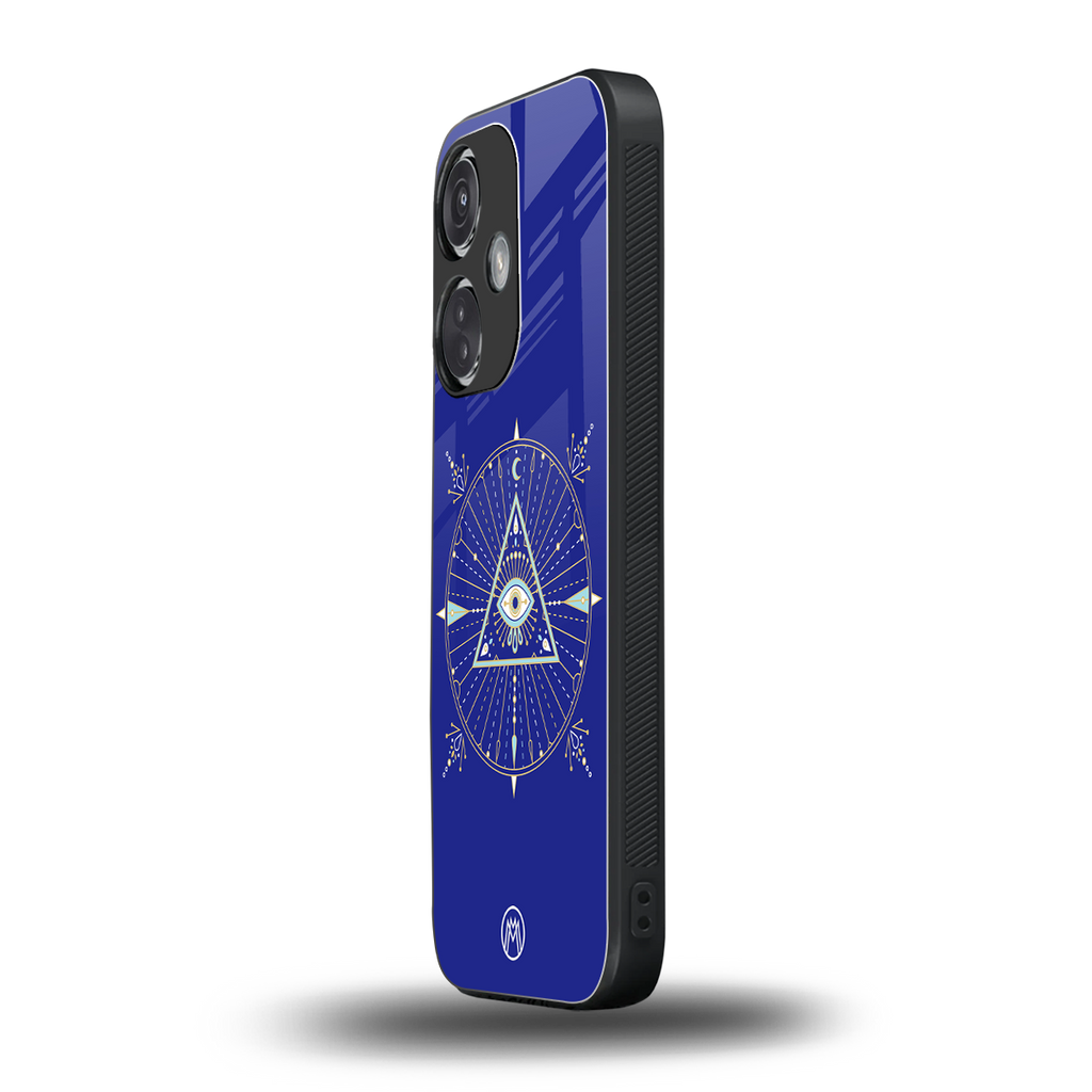 evil eye mandala blue back phone cover | glass case for oneplus nord ce 3