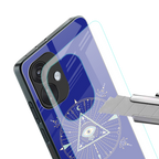 evil eye mandala blue back phone cover | glass case for oneplus nord ce 3