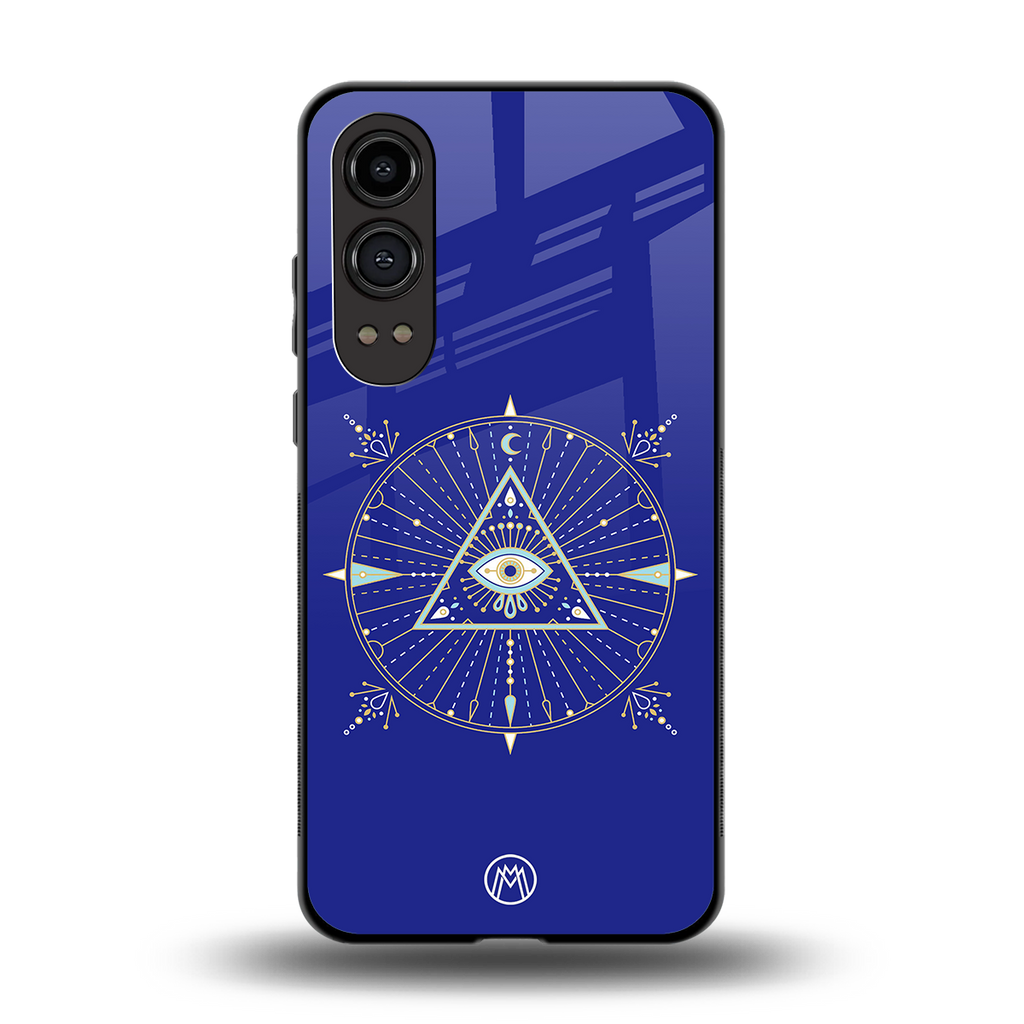 evil eye mandala blue back phone cover | glass case for oneplus nord ce 4 lite