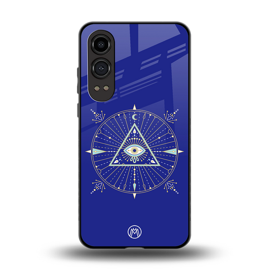 evil eye mandala blue back phone cover | glass case for oneplus nord ce 4 lite