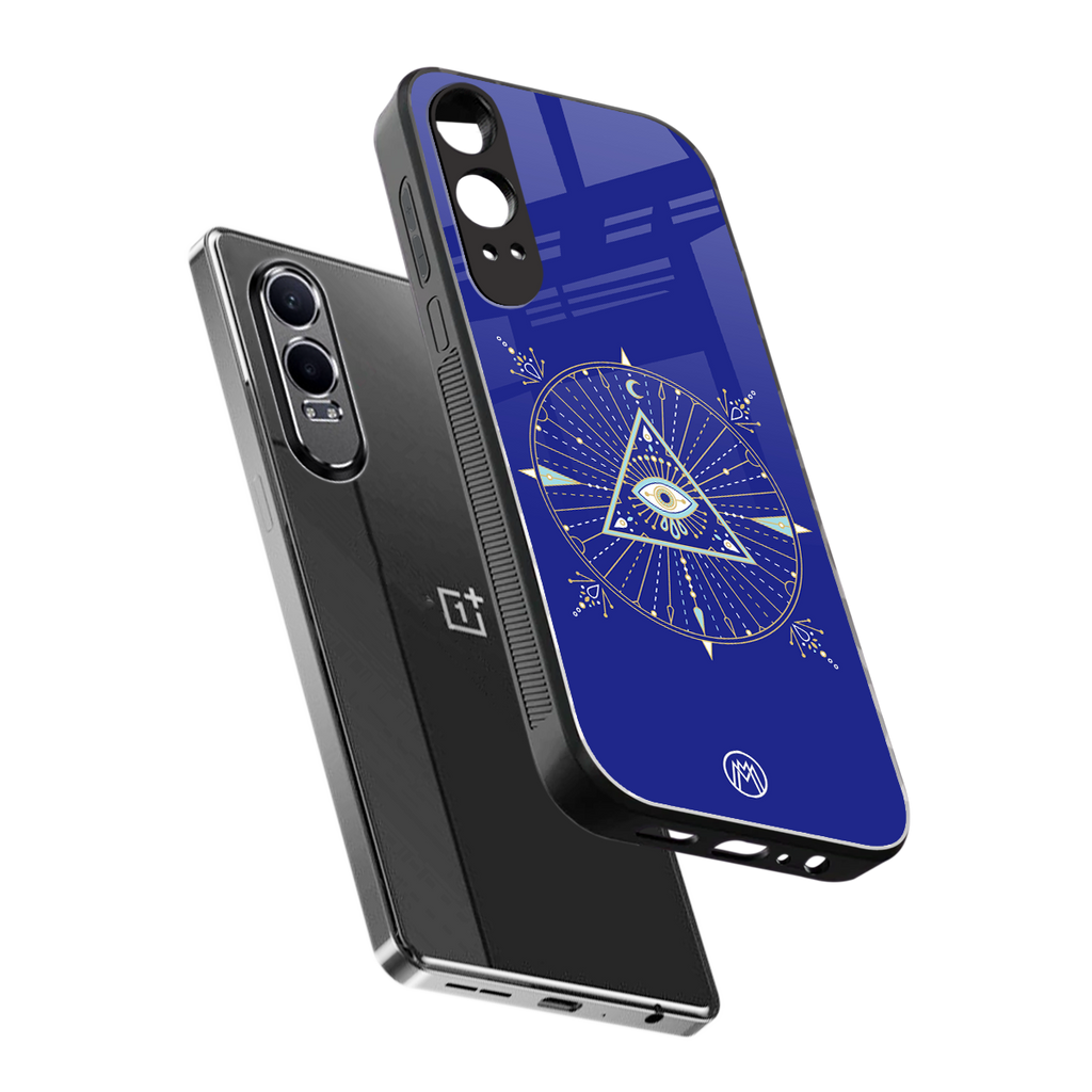 evil eye mandala blue back phone cover | glass case for oneplus nord ce 4 lite