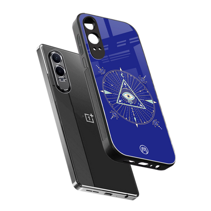 evil eye mandala blue back phone cover | glass case for oneplus nord ce 4 lite