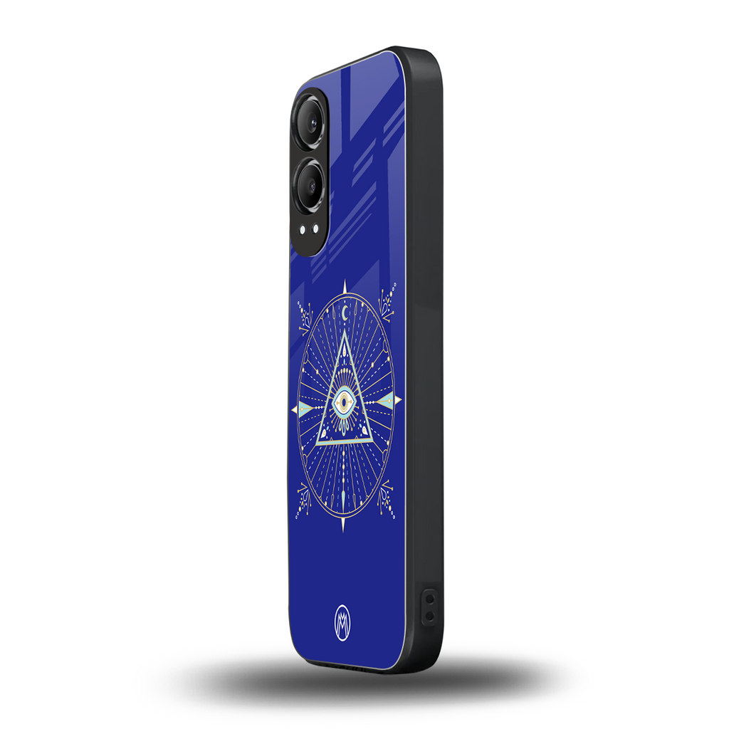 evil eye mandala blue back phone cover | glass case for oneplus nord ce 4 lite