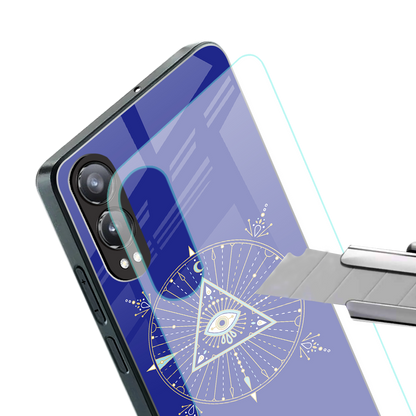 evil eye mandala blue back phone cover | glass case for oneplus nord ce 4 lite